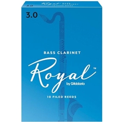 Rico Royal Bass Clarinet Reeds Strength 3 Box of 10