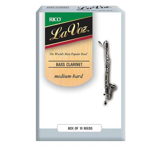 LaVoz Bass Clarinet Reeds Medium Hard Strength Box of 10