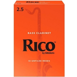 Rico Contrabass Clarinet Reeds Strength 2.5 Box of 10