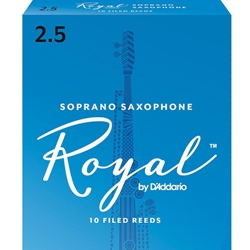 Rico Royal Soprano Sax Reeds Strength 2.5 Box of 10