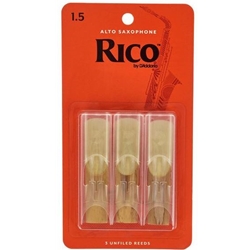 Rico Alto Sax Reeds Strength 1.5 Card of 3