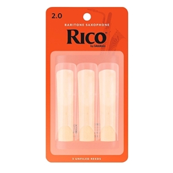 Rico 3RBS2 #2 Bari Sax Reeds Card of 3