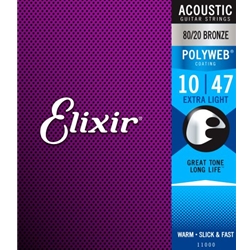 Elixir 11000EL Extra - Light Polyweb Acoustic Guitar Strings