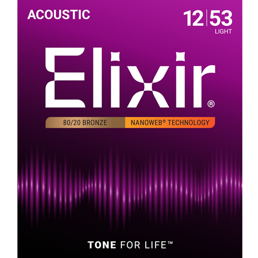 Elixir 11025 Polyweb 80/20 Bronze Custom Light Acoustic Guitar Strings