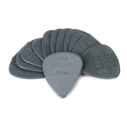 Dunlop 44P88 12 Pack .88 Dark Gray Nylon Standard Picks