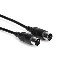 Hosa 3' 5-pin DIN MIDI Cable Black