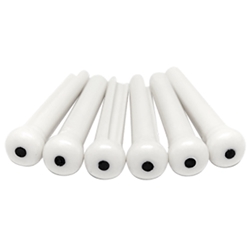 Retro Parts White with Black Dot Guitar Bridge Pins Set