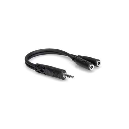 Hosa 6" Y Cable 3.5mm Male Stereo to Dual 3.5mm Female