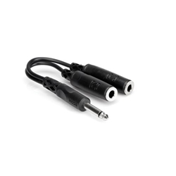 Hosa YPP111 6" Y Cable 1/4" Male TS to Dual 1/4" Female TS