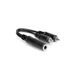 Hosa 6" Y Cable 1/4" Female TS to Dual Male RCA