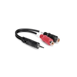 Hosa 6" Y Cable 3.5mm Male TRS to Dual RCA Female