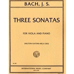 International Bach Katims / Siki  Three Viola da Gamba Sonatas for Viola and Piano