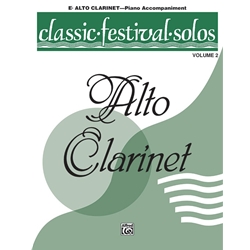 Alfred    Classic Festival Solos for E-Flat Alto Clarinet Volume 2 - Piano Accompaniment
