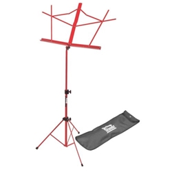 On Stage Red 2 Section Wire Music Stand with Bag