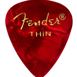 Fender 351 Shape Premium Celluloid Moto Picks Thin Red 12 Pack