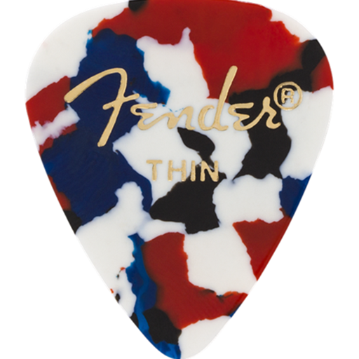 Fender 351 Shape Premium Celluloid Moto Picks Thin Confetti 12 Pack