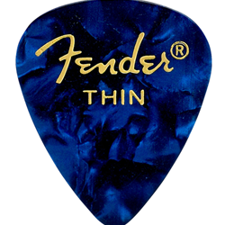 Fender 351 Shape Premium Celluloid Moto Picks Thin Blue, 12 Pack