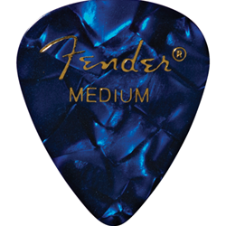 Fender 351 Shape Premium Celluloid Moto Picks Medium Blue, 12 Pack