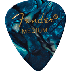 Fender 351 Shape Premium Celluloid Moto Picks Medium Ocean Turquoise, 12 Pack