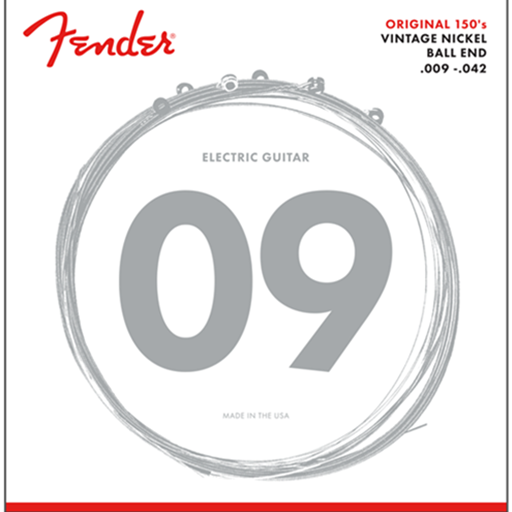 Fender Original 150L Guitar Strings Pure Nickel Wound Ball End .009-.042 Gauges