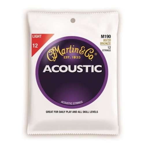 Martin M190 12 String Light Acoustic Guitar Strings