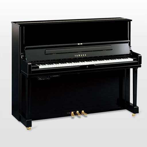 Yamaha YUS1SH2PE Silent Upright Professional Collection Series 48" Acoustic Upright Piano with Bench, Polished Ebony
