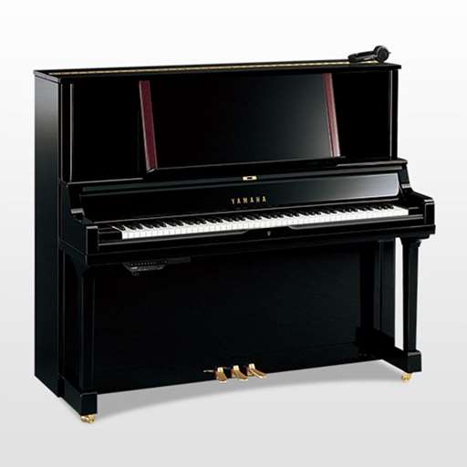 Yamaha YUS5SH2PE Silent Upright Professional Collection Series 52" Acoustic Upright Piano with bench, Polished Ebony