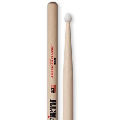 Vic Firth American Classic Hickory 2B Drumsticks, Nylon Tip