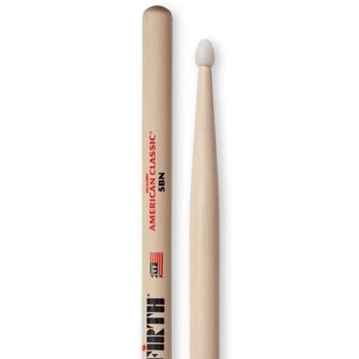 Vic Firth American Classic Hickory 5B Drumsticks, Nylon Tip