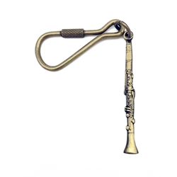 Aim Clarinet Antique Brass Keychain