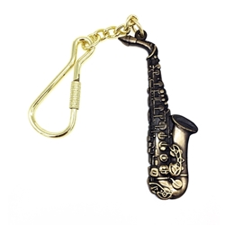 Aim Saxophone Antique Brass Keychain