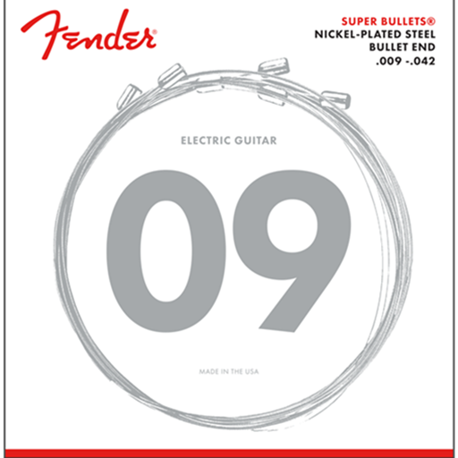 Fender 3250L Super Bullet Nickel Plated Steel Bullet End Electric Guitar Strings Gauges .009-.042