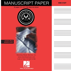 Wide Staff Manuscript Paper (Red Cover) with MMS logo