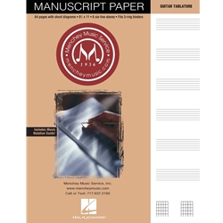 Guitar Tablature Manuscript Paper – Standard - Imprinted with Menchey Logo