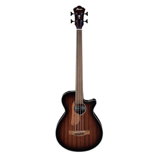 Ibanez AEGB24FEMHS AEG Fretless Acoustic Electric Bass Guitar - Mahogany Sunburst