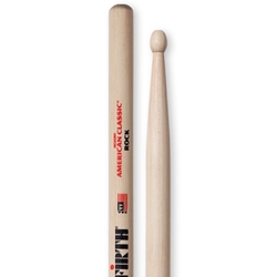 Vic Firth American Classic Hickory ROCK Drumsticks, Wood Tip