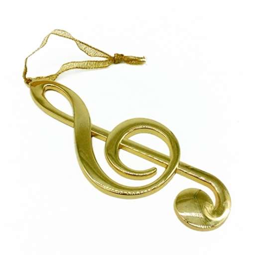Aim Gifts 39133 G-Clef Gold Metal Ornament - 5"