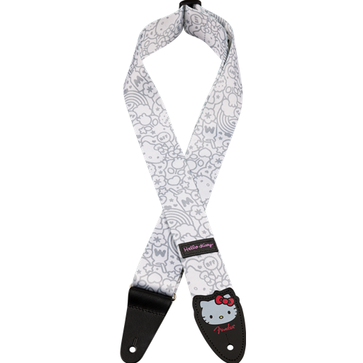 Fender 0990637223 Hello Kitty 2" Poly Guitar Strap - White
