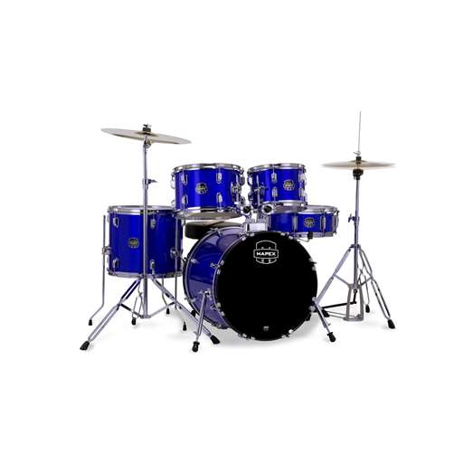 Mapex CM5294FTCIB Comet 5-Piece Complete Drum Kit w/ 22" Bass Drum and Chrome Hardware - Indigo Blue