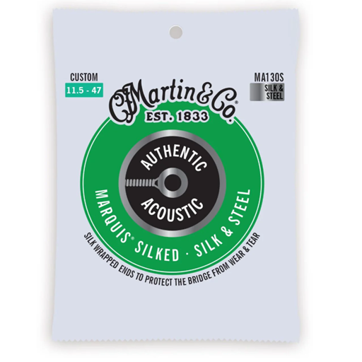 Martin MA130S Authentic Acoustic Marquis Silked Silk & Steel .0115 - .047 Guitar Strings