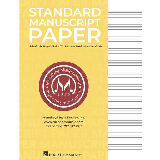 Standard Manuscript Paper 12 staff (Yellow Cover) with MMS logo