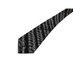 Chesbro CH01325 Neck Tie Black with White Staff