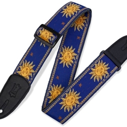 Levy's Sun Polyester Blue Vinyl Guitar Strap