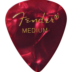 Fender 351 Shape Premium Celluloid Moto Picks Medium Red, 12 Pack