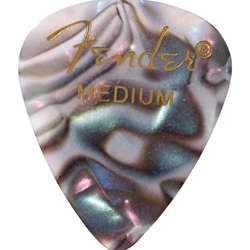 Fender 351 Shape Premium Celluloid Moto Picks Medium Abalone, 12 Pack