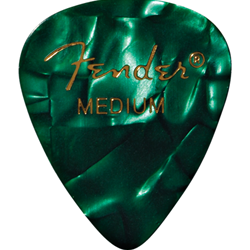 Fender 351 Shape Premium Celluloid Moto Picks Medium Green, 12 Pack