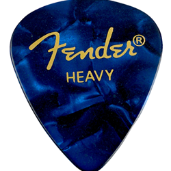Fender 351 Shape Premium Celluloid Moto Picks Heavy Blue, 12 Pack