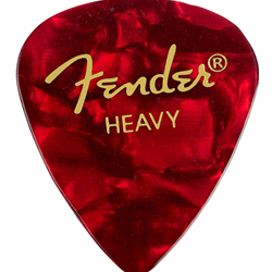 Fender 351 Shape Premium Celluloid Moto Picks Heavy Red, 12 Pack
