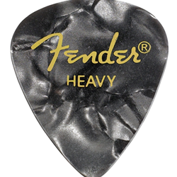 Fender 351 Shape Premium Celluloid Moto Picks Heavy Black, 12 Pack