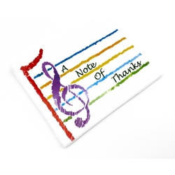 Music Treasures Rainbow Music Staff, A Note of Thanks Notecards Pack of 8